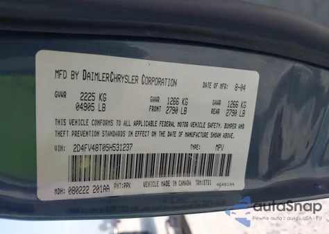 2005 Dodge Magnum Se from USA, damaged, VIN 2D4FV48T05H531237